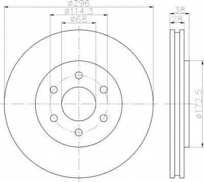 HELLA PAGID 8dd355116381 -  Тормозной диск